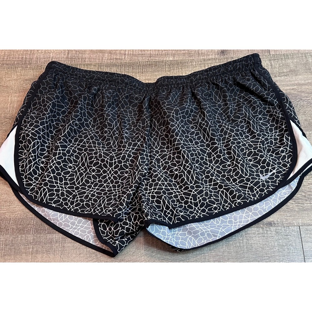 Nike Dri-FIT Running Shorts Black White Starglass Modern Tempo Women XL